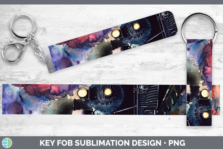 Gothic Train Key Fob Sublimation Wristlet Designs