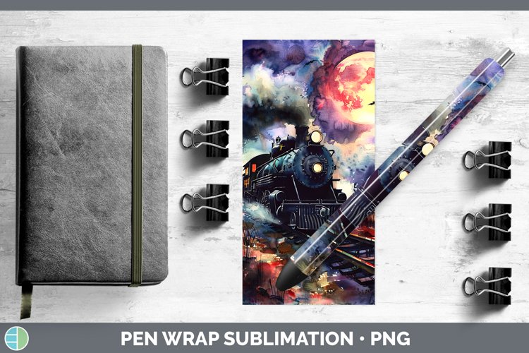 Gothic Train Pen Wrap Sublimation Epoxy Pen Designs