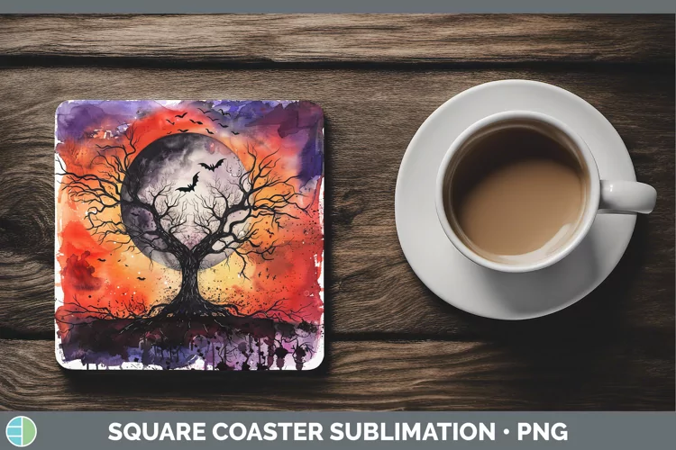 Gothic Tree of Life Square Coaster Sublimation Coaster Desig
