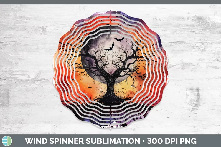 Gothic Tree of Life Wind Spinner Sublimation Spinner Designs