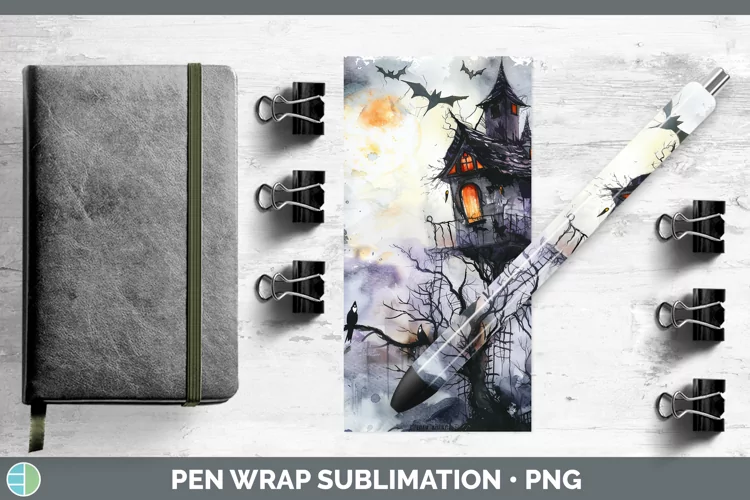 Gothic Treehouse Pen Wrap Sublimation Epoxy Pen Designs
