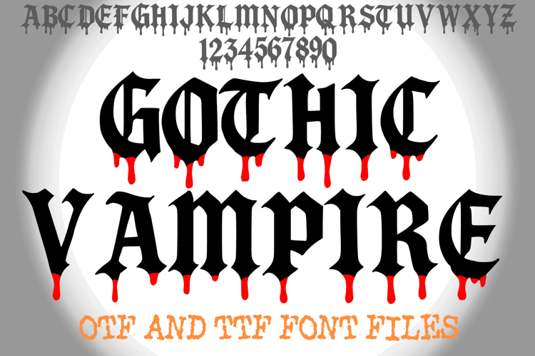 Gothic Vampire Blackletter Lettering ABC Text Font Alphabet