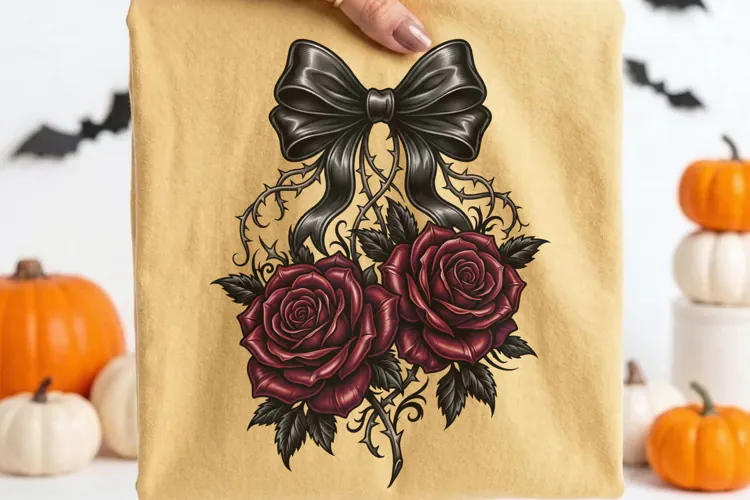Gothic Vintage Floral Tattoo Red Roses PNG