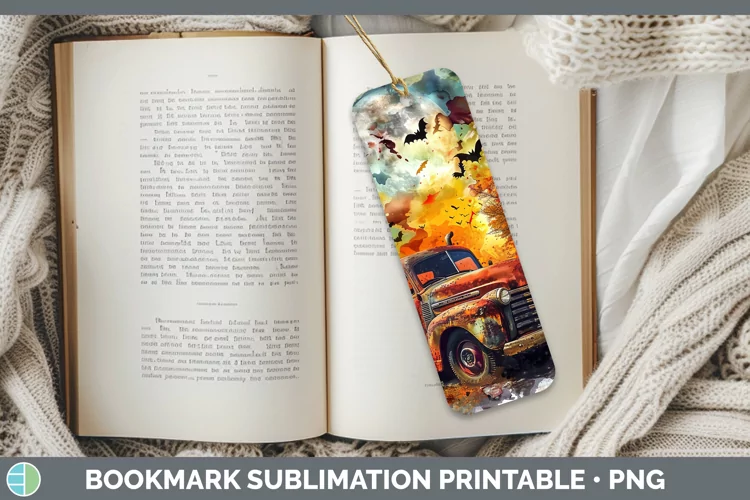 Gothic Vintage Truck Bookmark Sublimation Printable Designs