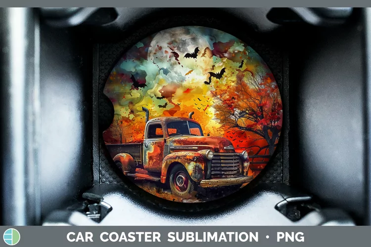Gothic Vintage Truck Car Coaster Sublimation Coaster Designs