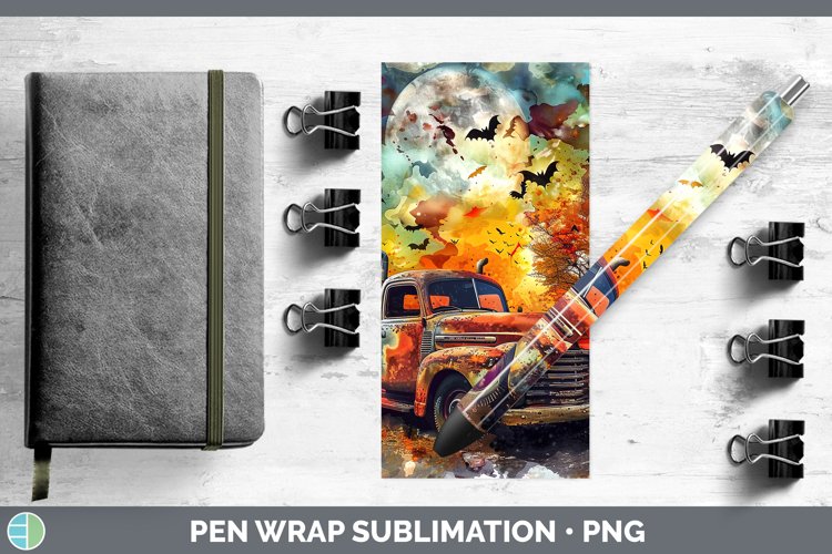 Gothic Vintage Truck Pen Wrap Sublimation Epoxy Pen Designs