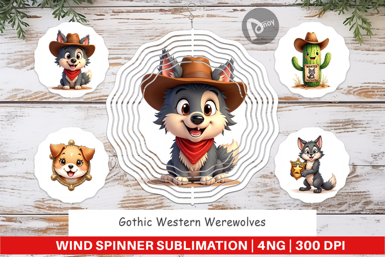 Howling Pups Wind Spinner
