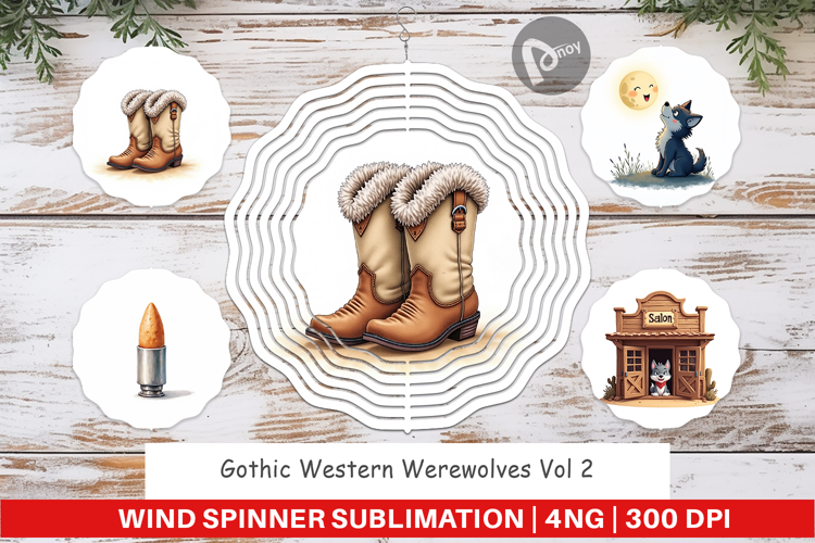 Howling Pups Wind Spinner