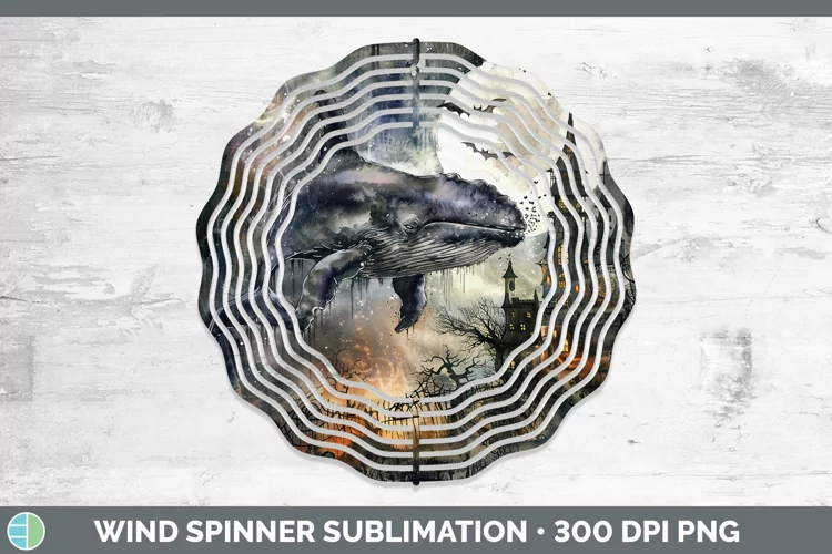 Gothic Whale Wind Spinner Sublimation Spinner Designs