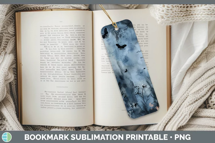 Gothic Wild Flowers Bookmark Sublimation Printable Designs