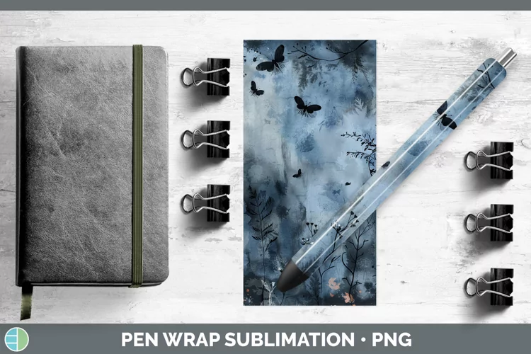 Gothic Wild Flowers Pen Wrap Sublimation Epoxy Pen Designs
