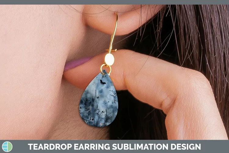 Gothic Wild Flowers Teardrop Earrings Sublimation Earrings D