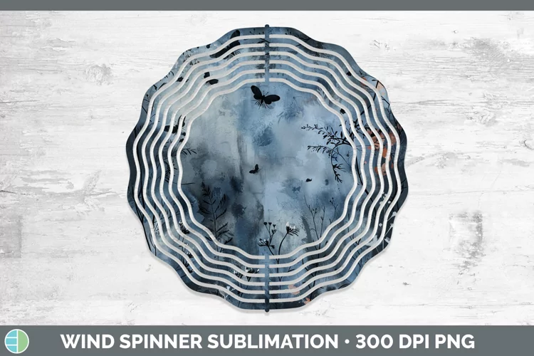 Gothic Wild Flowers Wind Spinner Sublimation Spinner Designs