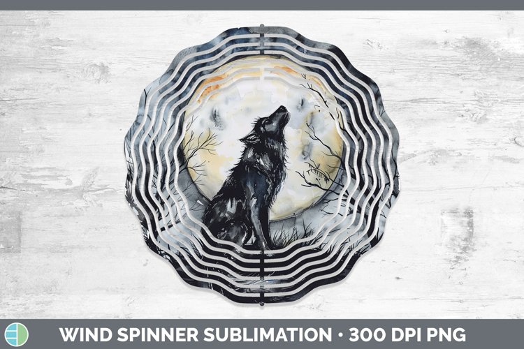Gothic Wolf Wind Spinner Sublimation Spinner Designs