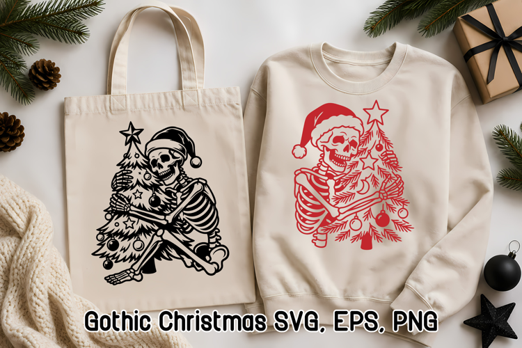 Gothic Christmas Skeleton SVG | Skeleton Christmas Tree SVG