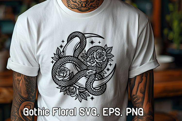 Gothic Floral SVG Design | Gothic Flower SVG