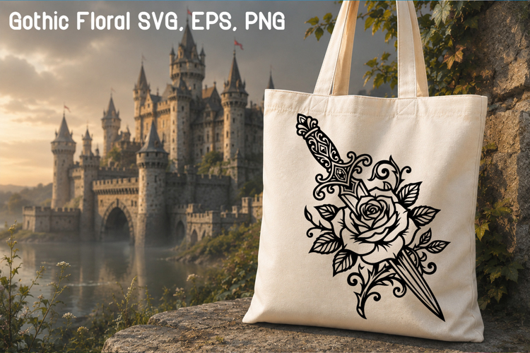Gothic Floral SVG Design | Gothic Flower SVG