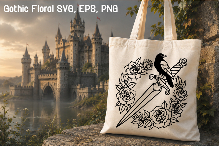 Gothic Floral SVG Design | Mystical Floral SVG