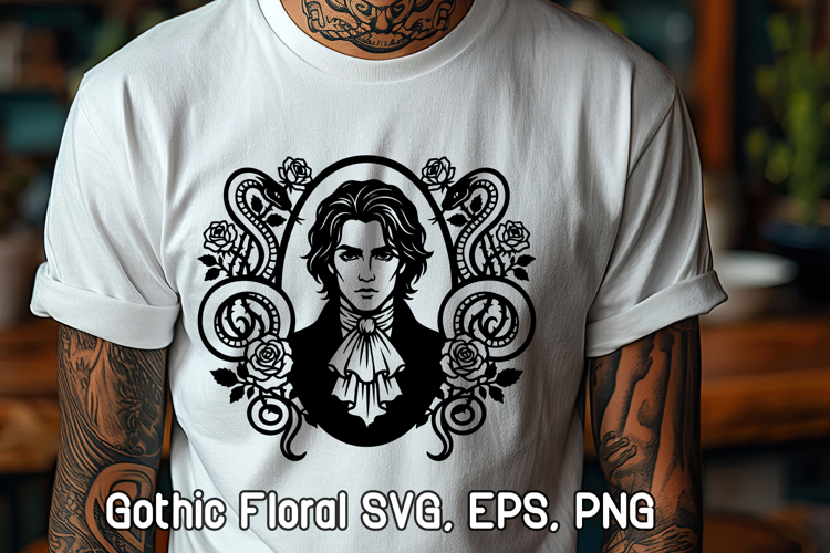 Gothic Floral SVG Design | Gothic Portrait SVG Design