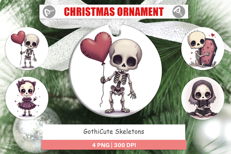 Ornament Gothic Cute Skeletons