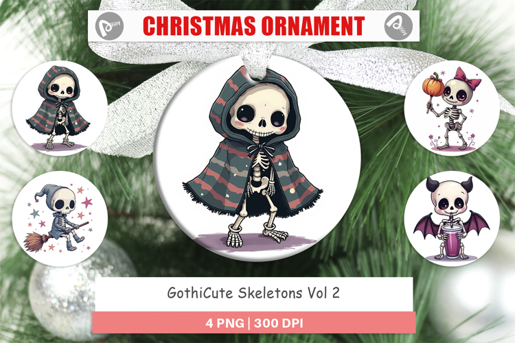 Ornament Gothic Cute Skeletons