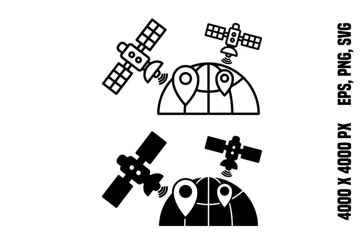 GPS Satellite Navigation Icons
