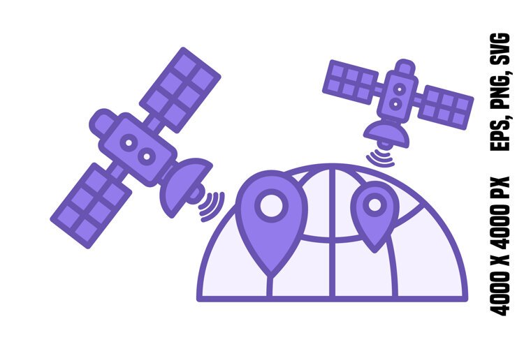 Purple GPS Satellite Navigation Icon example image 1