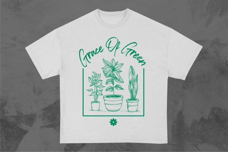 Grace of Green Botanical House T-shirt Design