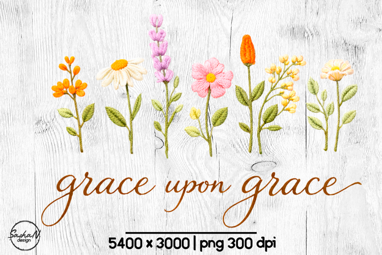 Grace upon grace Christian sublimation designs