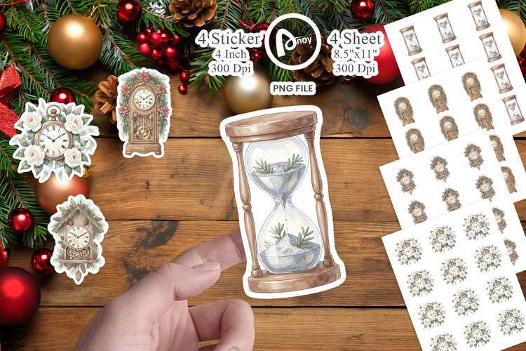 Graceful Winter Timepiece Sticker