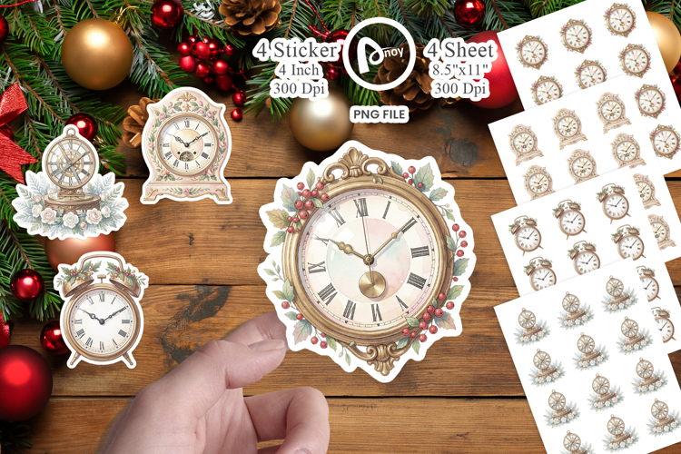 Graceful Winter Timepiece Sticker
