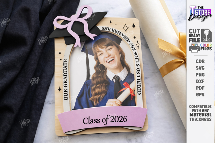 Graduation Mini Photo Frame Laser Cut | Class of 2026 | Grad