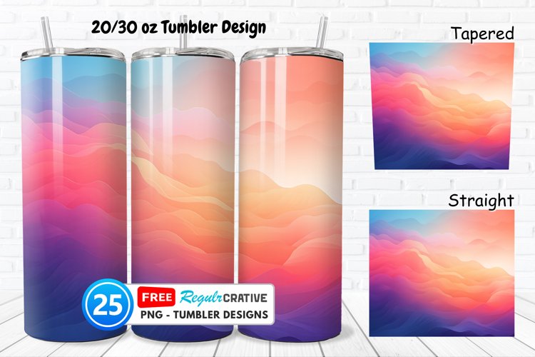 Gradient 20/30oz Tumbler, BONUS 25 Tumbler example image 1