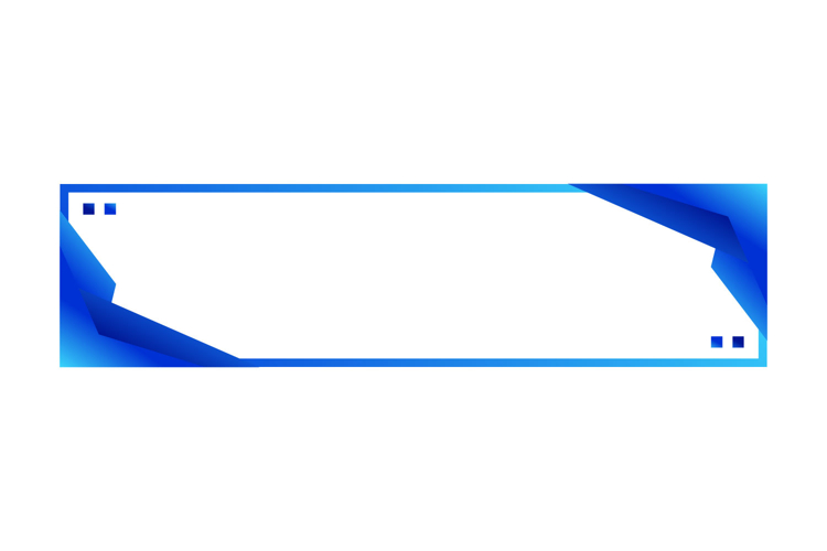 Gradient blue frame and border horizontal banner design