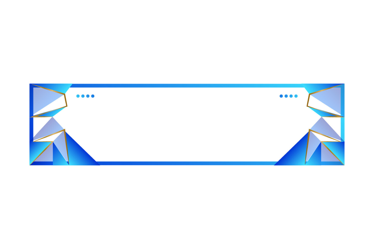 Gradient blue frame and border horizontal banner template