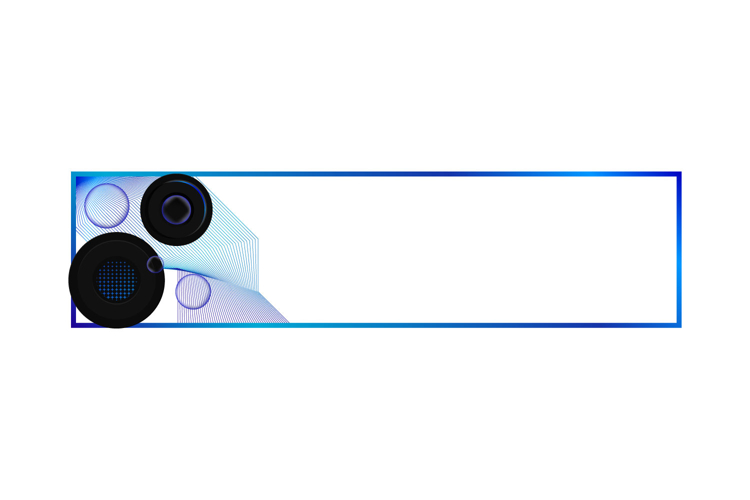 Gradient blue frame and border with geometric shape