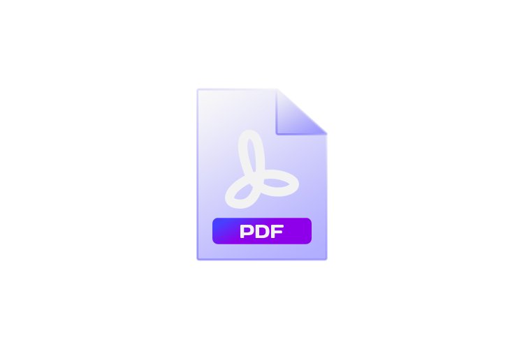 Gradient glass morphism pdf icon design vector