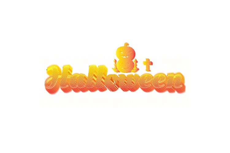 Gradient halloween lettering typography design eps 10