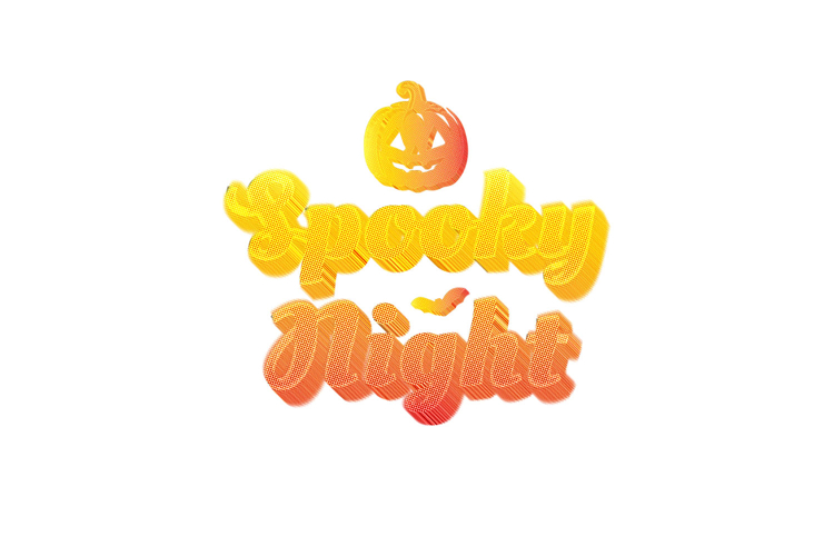 Gradient halloween lettering typography isolated eps 10