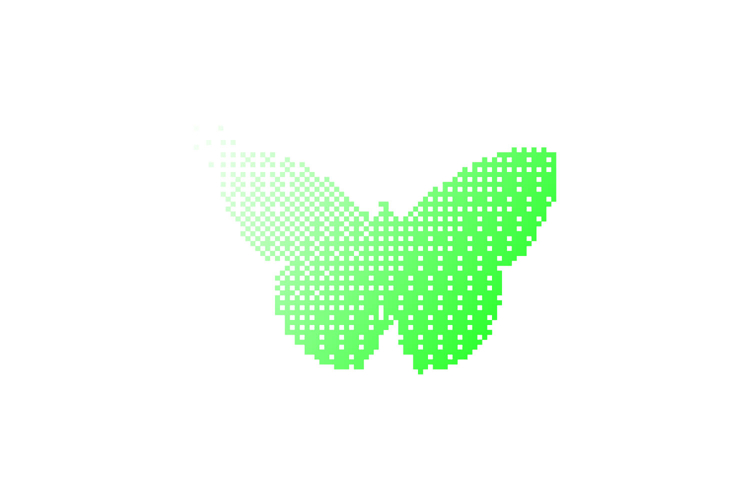 Gradient illustration or abstract art butterfly clip art