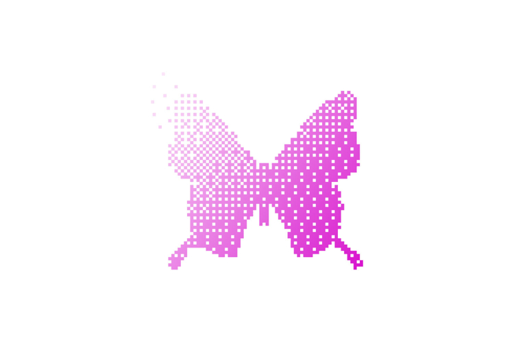 Gradient illustration or abstract art butterfly graphic