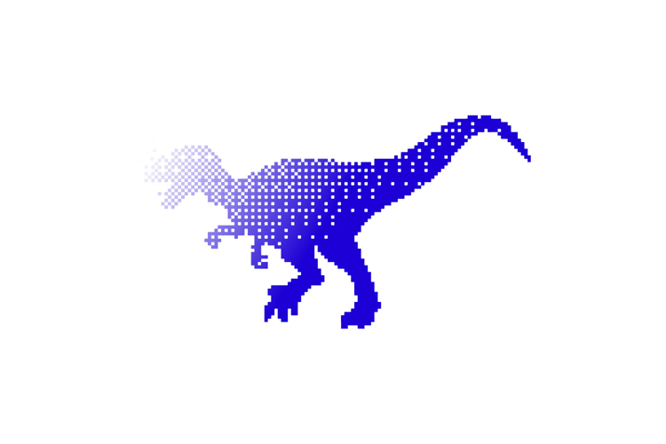 Gradient illustration or abstract art dinosaur character cli