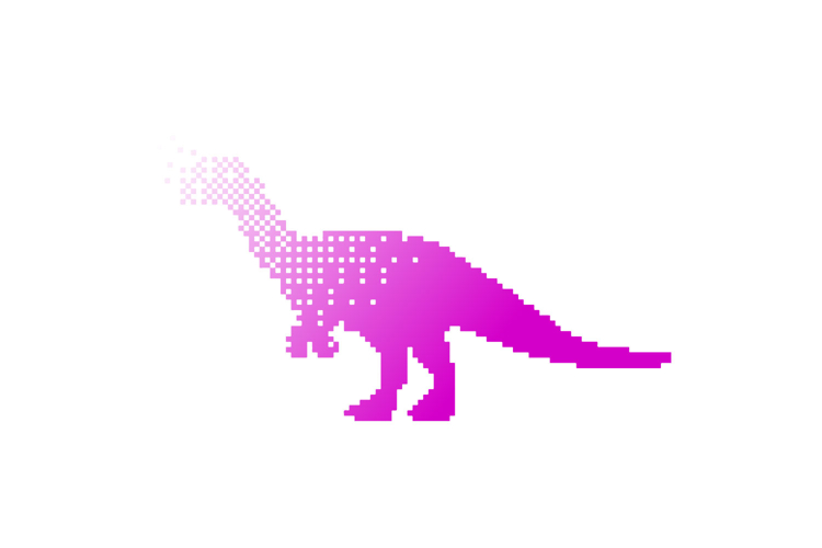 Gradient illustration or abstract art dinosaur character