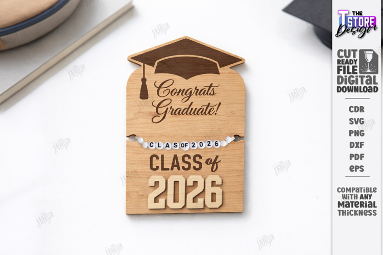 Graduation Bracelet Holder Laser Cut | Grad 2026 | Gift Idea