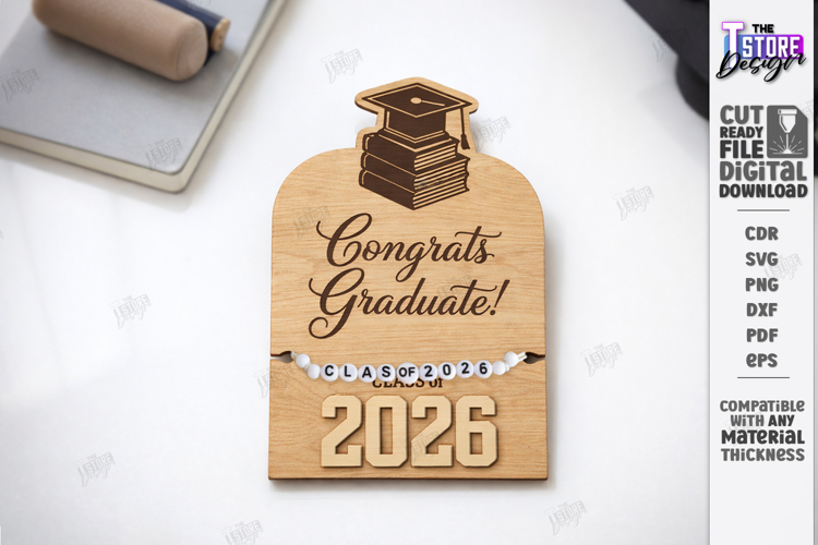 Graduation Bracelet Holder Laser Cut | Grad 2026 | Gift Idea