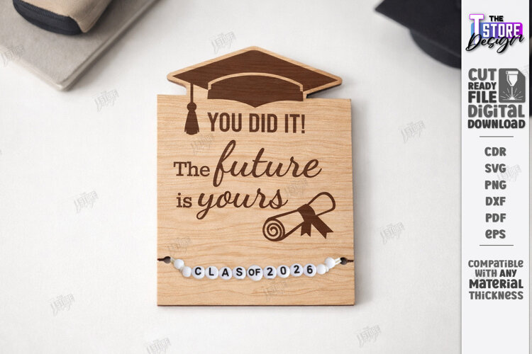Graduation Bracelet Holder Laser Cut | Grad 2026 | Gift Idea example image 1
