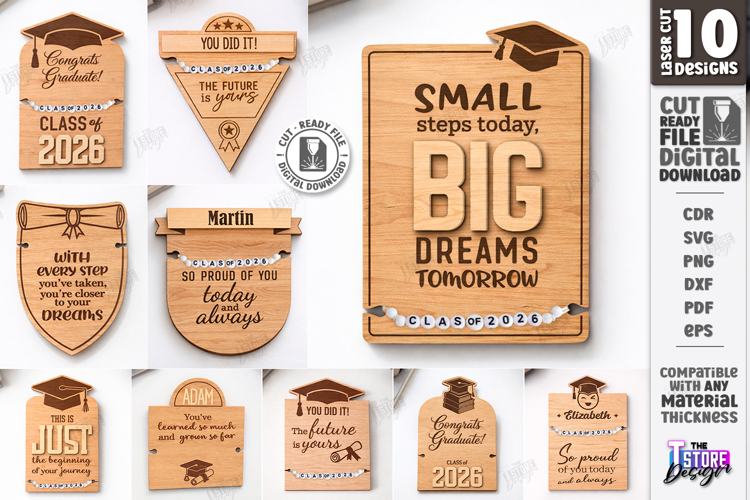 Graduation Bracelet Holder Laser Cut Bundle | Grad 2026 |CNC