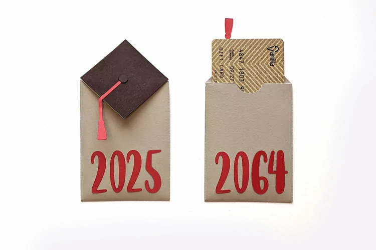 Graduation Cap Gift Card Holder SVG Design