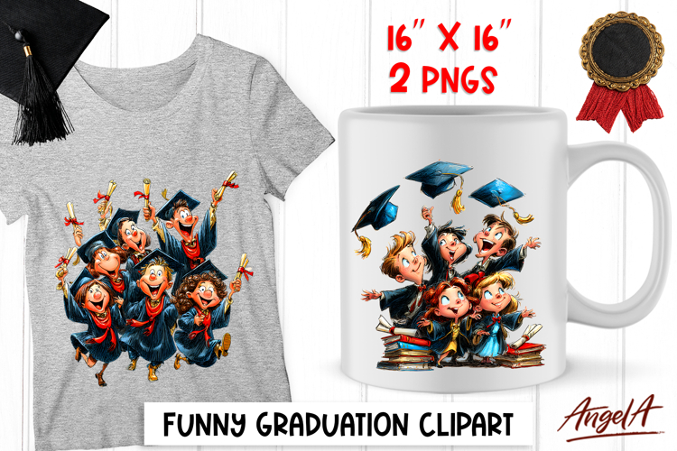 Graduation clipart Happy Seniors in graduation cap Friends