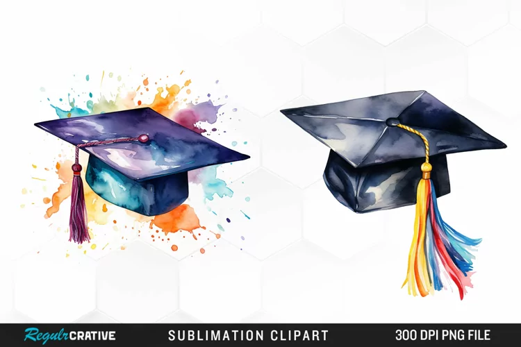 Graduation Clipart Watercolor Clipart Image